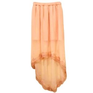 Hollister Hi-Lo Skirt Peach Lace Trim Flowy Casual
